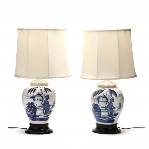 TWO DELFTWARE TOBACCO JARS, ONE