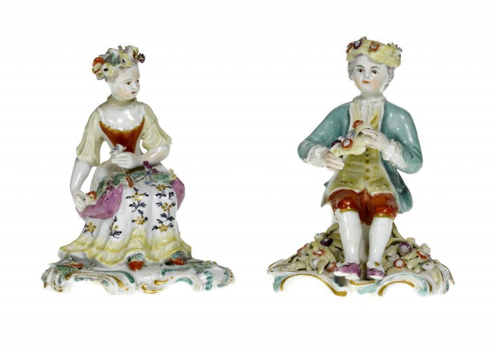 TWO DERBY FIGURES OF SPRING AND