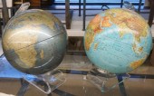 TWO DESK GLOBES, H OF TALLER: