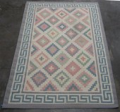TWO DHURRIE RUGS, LARGEST: 8 F