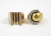 TWO DIAMOND AND EIGHTEEN KARAT