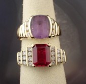TWO DIAMOND AND FOURTEEN KARAT