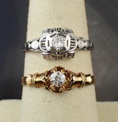 TWO DIAMOND AND FOURTEEN KARAT