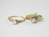 TWO DIAMOND AND FOURTEEN KARAT