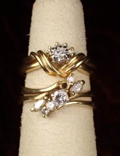 TWO DIAMOND AND FOURTEEN KARAT