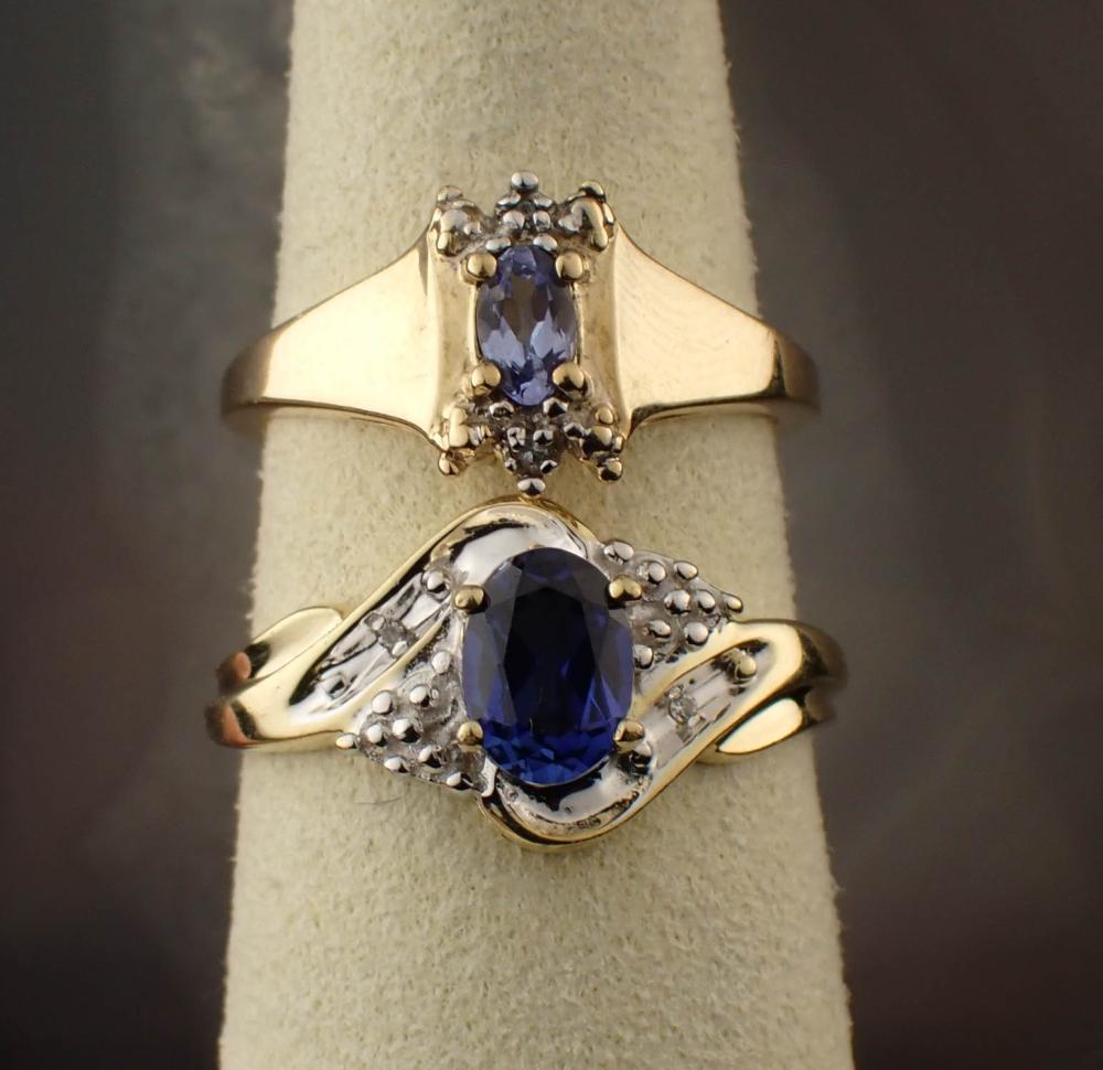 TWO DIAMOND AND YELLOW GOLD