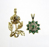 TWO DIAMOND AND YELLOW GOLD PE