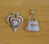 TWO DIAMOND AND YELLOW GOLD PE