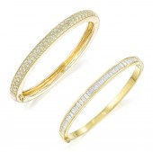 TWO DIAMOND BANGLE BRACELETS S