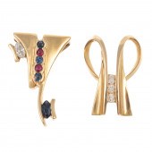 TWO DIAMOND, RUBY & SAPPHIRE S