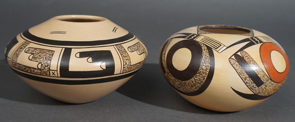 TWO DIANNA TAHBO HOPI POTTERY