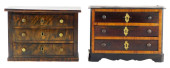TWO DIMINUTIVE THREE DRAWER CH