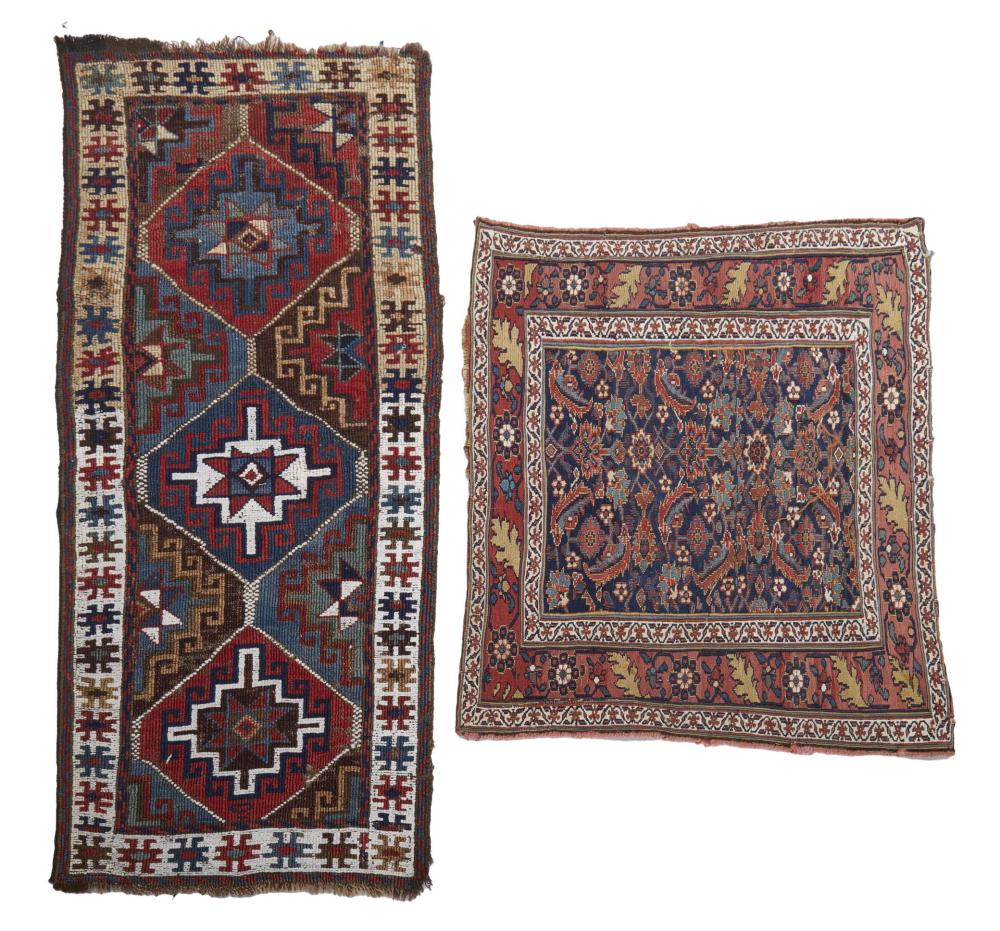 TWO DIMINUTIVE WOOL RUGSTwo