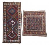 TWO DIMINUTIVE WOOL RUGSTwo di