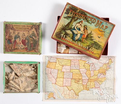 TWO DISSECTED MAPS OF THE UNITED