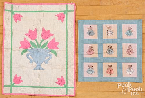 TWO DOLL QUILTS, 20TH C., TO