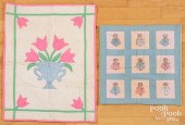 TWO DOLL QUILTS, 20TH C., TO I