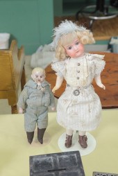 TWO DOLLS. Bisque head A&M Flo