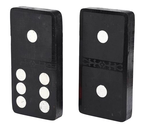 TWO DOMINOES TRADE SIGNScirca 1900,
