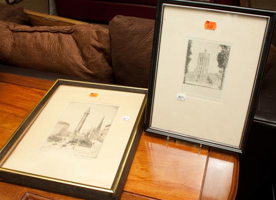 Two Don Swann framed etchings: