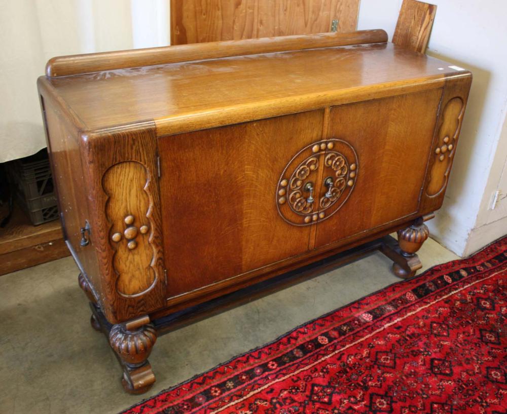 TWO-DOOR OAK BUFFET, ENGLISH,