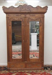 TWO-DOOR OAK WARDROBE, AMERICA