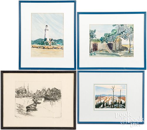 TWO DOROTHY KEELY WATERCOLORS OF