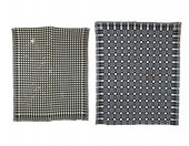 TWO DOUBLE WEAVE COVERLETS.