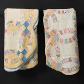 TWO 'DOUBLE WEDDING RING' PATT