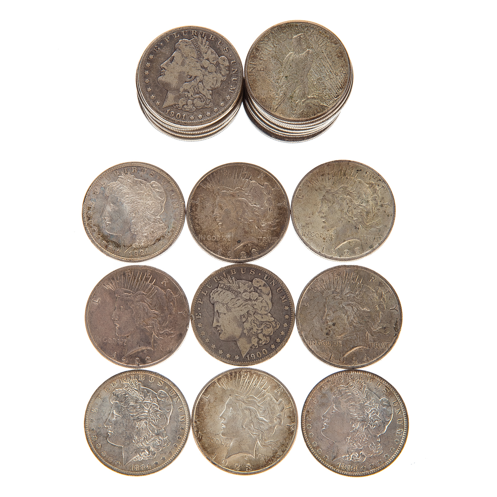 TWO DOZEN SILVER DOLLARS Morgan: