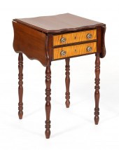 TWO-DRAWER DROP-LEAF WORK STAN