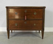 TWO DRAWER MAHOGANY COMMODE, S