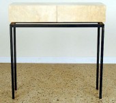 TWO DRAWER PARCHMENT COVERED C