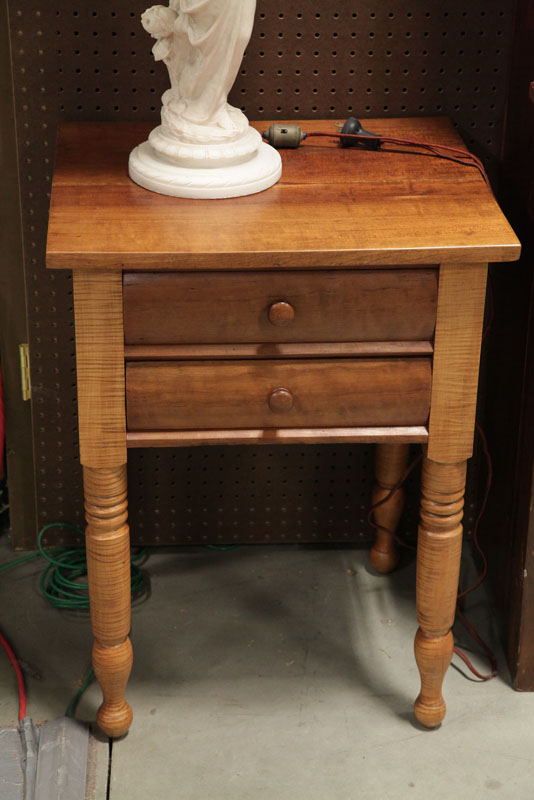 TWO DRAWER STAND. Cherry and