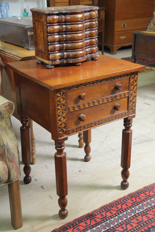TWO DRAWER STAND. Cherry with