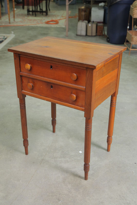 TWO DRAWER STAND. Cherry with