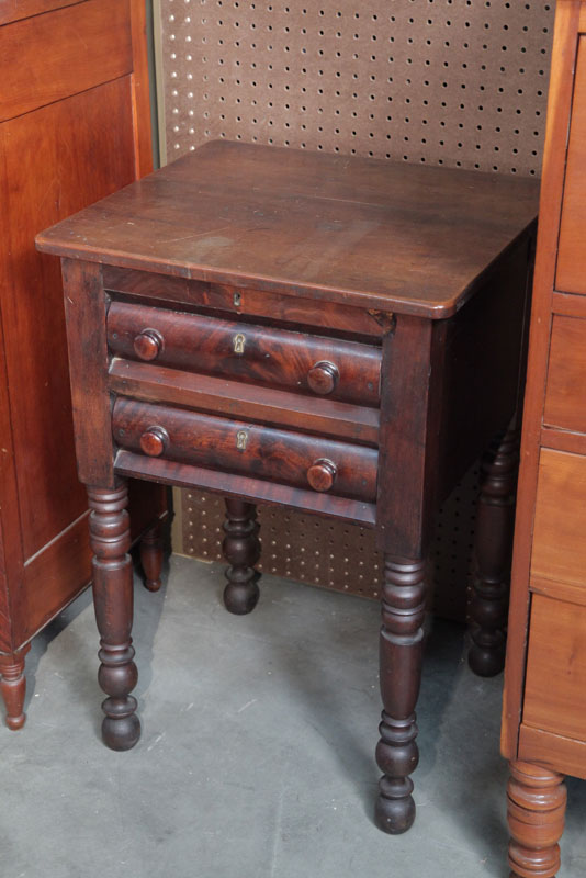 TWO DRAWER STAND. Mahogany having