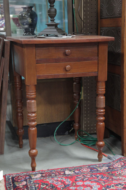 TWO DRAWER STAND. Walnut having two
