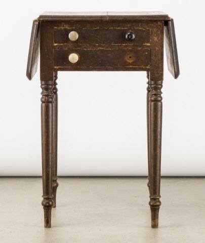 TWO-DRAWER WALNUT SIDE TABLEA