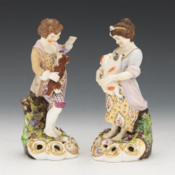 TWO DRESDEN FIGURINES OF YOUTHS 7