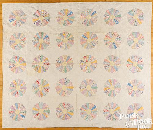 TWO DRESDEN PLATE QUILTS, EARLY