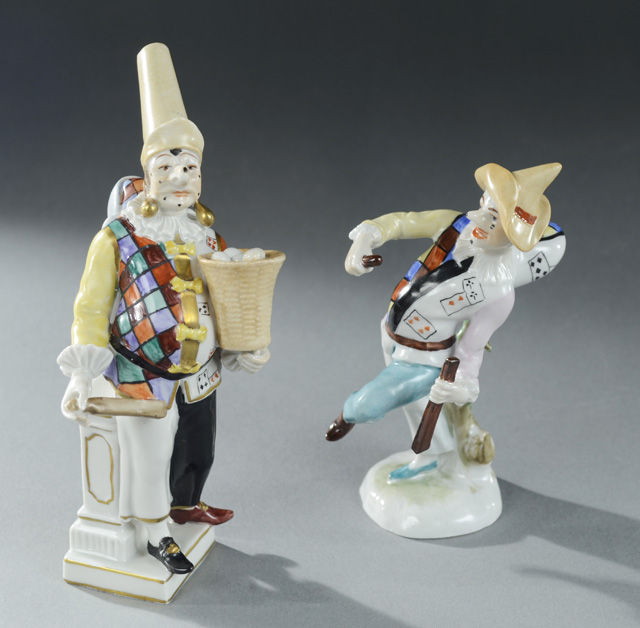 TWO DRESDEN PORCELAIN COURT