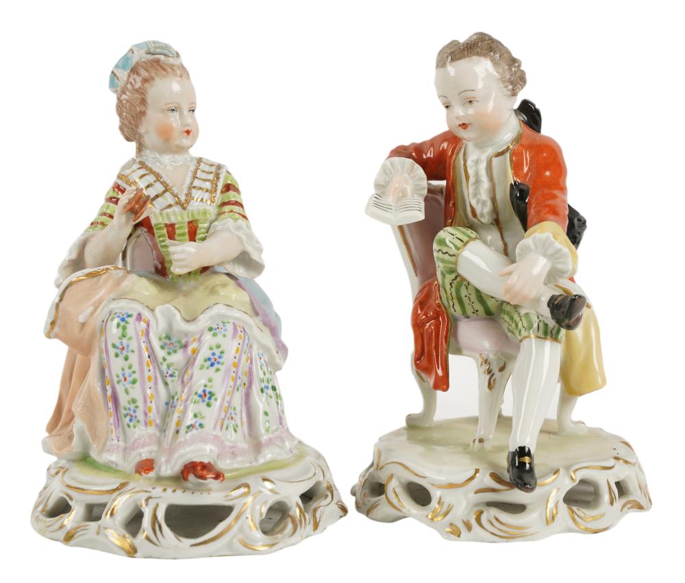 TWO DRESDEN PORCELAIN FIGURESTwo