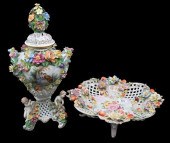 TWO DRESDEN PORCELAIN PIECESTw