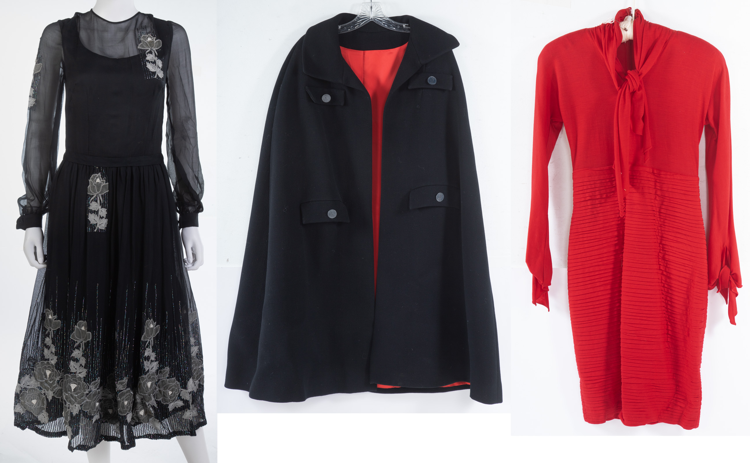 TWO DRESSES AND CAPE Includes a