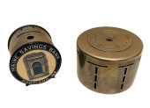 TWO DRUM SHAPED SAVINGS BANKS<