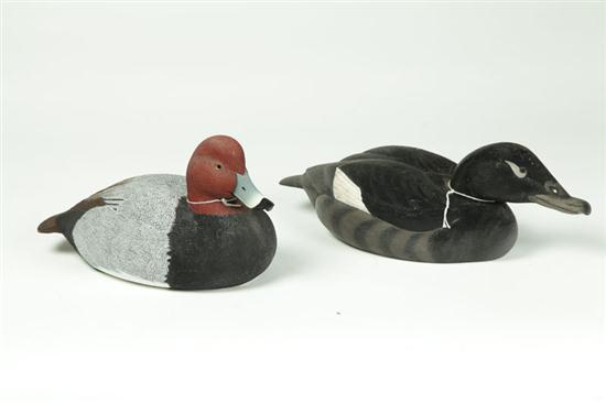 TWO DUCK CARVINGS.  American 
