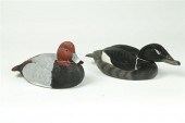 TWO DUCK CARVINGS.  American