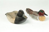 TWO DUCK CARVINGS.  American