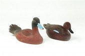 TWO DUCK CARVINGS.  American